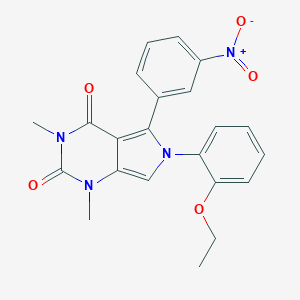 molecular formula C22H20N4O5 B226806 6-(2-ethoxyphenyl)-1,3-dimethyl-5-(3-nitrophenyl)-1H-pyrrolo[3,4-d]pyrimidine-2,4(3H,6H)-dione 