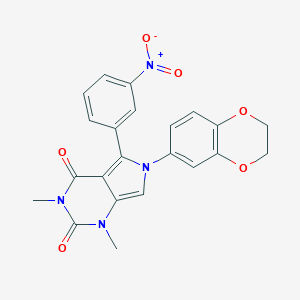 molecular formula C22H18N4O6 B226807 6-(2,3-dihydro-1,4-benzodioxin-6-yl)-1,3-dimethyl-5-(3-nitrophenyl)-1H-pyrrolo[3,4-d]pyrimidine-2,4(3H,6H)-dione 