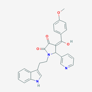 3-hydroxy-1-[2-(1H-indol-3-yl)ethyl]-4-(4-methoxybenzoyl)-5-(3-pyridinyl)-1,5-dihydro-2H-pyrrol-2-one