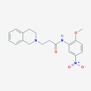 molecular formula C19H21N3O4 B226829 3-(3,4-dihydro-2(1H)-isoquinolinyl)-N-(2-methoxy-5-nitrophenyl)propanamide 