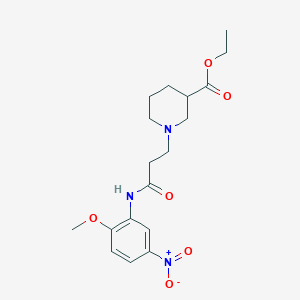 molecular formula C18H25N3O6 B226833 Ethyl 1-[3-(2-methoxy-5-nitroanilino)-3-oxopropyl]-3-piperidinecarboxylate 