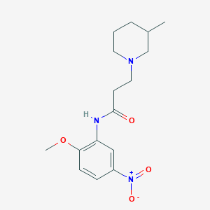 N-(2-methoxy-5-nitrophenyl)-3-(3-methylpiperidin-1-yl)propanamide