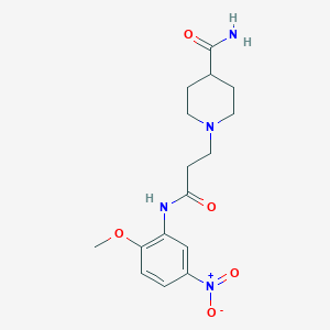 1-[3-(2-Methoxy-5-nitroanilino)-3-oxopropyl]-4-piperidinecarboxamide