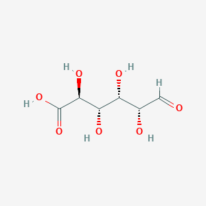 molecular formula C6H10O7 B022684 (2S,3S,4S,5R)-2,3,4,5-Tetrahydroxy-6-oxohexansäure CAS No. 6556-12-3