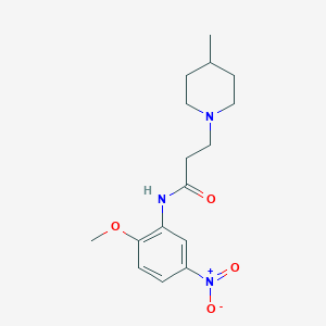 molecular formula C16H23N3O4 B226843 N-(2-methoxy-5-nitrophenyl)-3-(4-methylpiperidin-1-yl)propanamide 