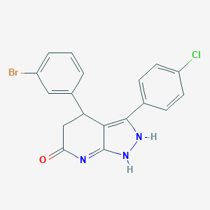 molecular formula C18H13BrClN3O B226848 4-(3-bromophenyl)-3-(4-chlorophenyl)-1,2,4,5-tetrahydropyrazolo[3,4-b]pyridin-6-one 