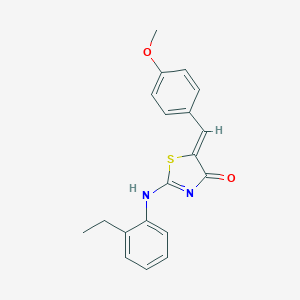 molecular formula C19H18N2O2S B226855 (5Z)-2-(2-ethylanilino)-5-[(4-methoxyphenyl)methylidene]-1,3-thiazol-4-one 