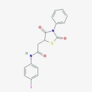 2-(2,4-dioxo-3-phenyl-1,3-thiazolidin-5-yl)-N-(4-iodophenyl)acetamide