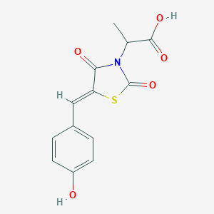 molecular formula C13H11NO5S B226888 2-[5-(4-Hydroxybenzylidene)-2,4-dioxo-1,3-thiazolidin-3-yl]propanoic acid 