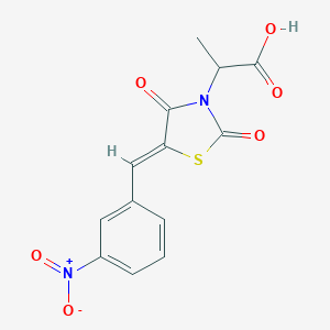 molecular formula C13H10N2O6S B226889 2-(5-{3-Nitrobenzylidene}-2,4-dioxo-1,3-thiazolidin-3-yl)propanoic acid 