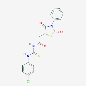 N-[(4-chlorophenyl)carbamothioyl]-2-(2,4-dioxo-3-phenyl-1,3-thiazolidin-5-yl)acetamide