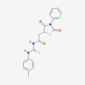 molecular formula C19H17N3O3S2 B226893 2-(2,4-dioxo-3-phenyl-1,3-thiazolidin-5-yl)-N-[(4-methylphenyl)carbamothioyl]acetamide 