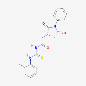 2-(2,4-dioxo-3-phenyl-1,3-thiazolidin-5-yl)-N-[(2-methylphenyl)carbamothioyl]acetamide