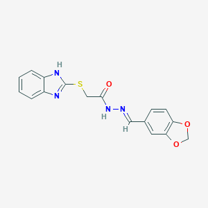 2-(1H-benzimidazol-2-ylsulfanyl)-N'-(1,3-benzodioxol-5-ylmethylene)acetohydrazide