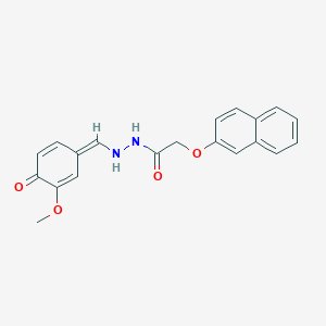 molecular formula C20H18N2O4 B226943 N'-[(Z)-(3-methoxy-4-oxocyclohexa-2,5-dien-1-ylidene)methyl]-2-naphthalen-2-yloxyacetohydrazide 