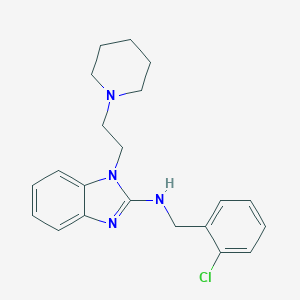 molecular formula C21H25ClN4 B226975 N-(2-chlorobenzyl)-1-[2-(piperidin-1-yl)ethyl]-1H-benzimidazol-2-amine 