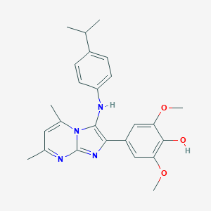 molecular formula C25H28N4O3 B227112 4-[3-(4-Isopropylanilino)-5,7-dimethylimidazo[1,2-a]pyrimidin-2-yl]-2,6-dimethoxyphenol 