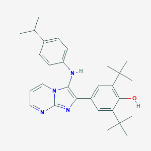 molecular formula C29H36N4O B227128 2,6-Ditert-butyl-4-[3-(4-isopropylanilino)imidazo[1,2-a]pyrimidin-2-yl]phenol 
