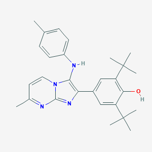 molecular formula C28H34N4O B227131 2,6-Ditert-butyl-4-[7-methyl-3-(4-toluidino)imidazo[1,2-a]pyrimidin-2-yl]phenol 