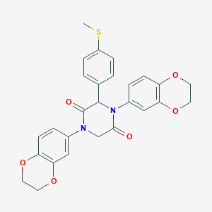 molecular formula C27H24N2O6S B227202 1,4-Di(2,3-dihydro-1,4-benzodioxin-6-yl)-3-[4-(methylsulfanyl)phenyl]-2,5-piperazinedione 