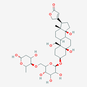 3-[(3S,5S,10R,13R,14S,17R)-3-[(2R,5S)-6-[[(3R,6S)-4,6-dihydroxy-2-methyloxan-3-yl]oxymethyl]-3,4,5-trihydroxyoxan-2-yl]oxy-5,14-dihydroxy-10-(hydroxymethyl)-13-methyl-2,3,4,6,7,8,9,11,12,15,16,17-dodecahydro-1H-cyclopenta[a]phenanthren-17-yl]-2H-furan-5-one