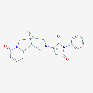 molecular formula C21H21N3O3 B227252 3-(6-Oxo-7,11-diazatricyclo[7.3.1.0~2,7~]trideca-2,4-dien-11-yl)-1-phenyl-2,5-pyrrolidinedione 