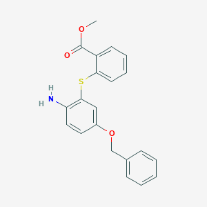 molecular formula C21H19NO3S B022726 Methyl 2-{[2-amino-5-(benzyloxy)phenyl]sulfanyl}benzoate CAS No. 329217-05-2