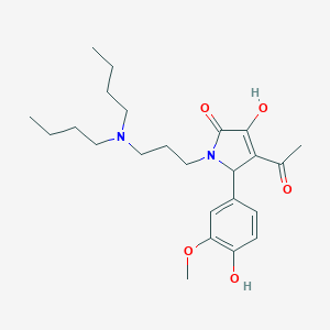 molecular formula C24H36N2O5 B227398 4-acetyl-1-[3-(dibutylamino)propyl]-3-hydroxy-5-(4-hydroxy-3-methoxyphenyl)-1,5-dihydro-2H-pyrrol-2-one 