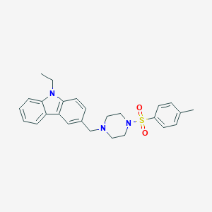 molecular formula C26H29N3O2S B227405 9-ethyl-3-({4-[(4-methylphenyl)sulfonyl]piperazin-1-yl}methyl)-9H-carbazole 