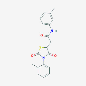 molecular formula C19H18N2O3S B227423 N-(3-methylphenyl)-2-[3-(2-methylphenyl)-2,4-dioxo-1,3-thiazolidin-5-yl]acetamide 