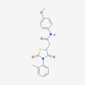 molecular formula C19H18N2O4S B227425 N-(4-methoxyphenyl)-2-[3-(2-methylphenyl)-2,4-dioxo-1,3-thiazolidin-5-yl]acetamide 