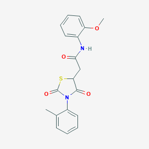 N-(2-methoxyphenyl)-2-[3-(2-methylphenyl)-2,4-dioxo-1,3-thiazolidin-5-yl]acetamide