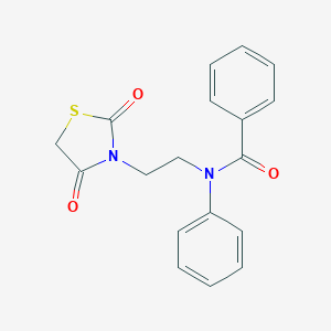 molecular formula C18H16N2O3S B227431 N-[2-(2,4-dioxo-1,3-thiazolidin-3-yl)ethyl]-N-phenylbenzamide 
