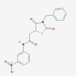 molecular formula C18H15N3O5S B227463 2-(3-benzyl-2,4-dioxo-1,3-thiazolidin-5-yl)-N-(3-nitrophenyl)acetamide 