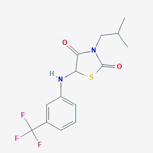 molecular formula C14H15F3N2O2S B227508 3-Isobutyl-5-[3-(trifluoromethyl)anilino]-1,3-thiazolidine-2,4-dione 