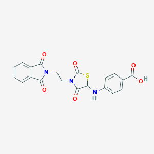 molecular formula C20H15N3O6S B227560 4-({3-[2-(1,3-dioxo-1,3-dihydro-2H-isoindol-2-yl)ethyl]-2,4-dioxo-1,3-thiazolidin-5-yl}amino)benzoic acid 