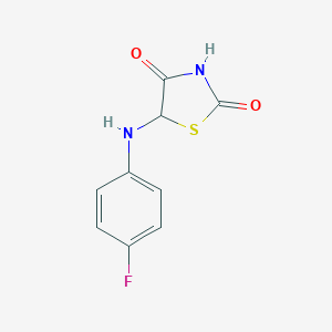 molecular formula C9H7FN2O2S B227620 5-(4-Fluoroanilino)-1,3-thiazolidine-2,4-dione 