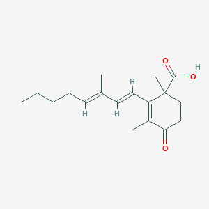 molecular formula C18H26O3 B227621 1,3-dimethyl-2-[(1E,3E)-3-methylocta-1,3-dienyl]-4-oxocyclohex-2-ene-1-carboxylic acid CAS No. 11043-91-7