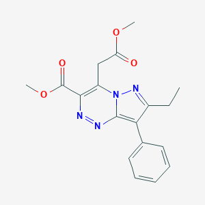 molecular formula C18H18N4O4 B227657 Methyl 7-ethyl-4-(2-methoxy-2-oxoethyl)-8-phenylpyrazolo[5,1-c][1,2,4]triazine-3-carboxylate 