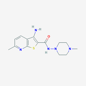 molecular formula C14H19N5OS B227688 3-amino-6-methyl-N-(4-methyl-1-piperazinyl)thieno[2,3-b]pyridine-2-carboxamide 
