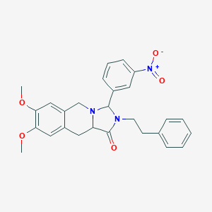 molecular formula C27H27N3O5 B227828 7,8-dimethoxy-3-(3-nitrophenyl)-2-(2-phenylethyl)-2,3,10,10a-tetrahydroimidazo[1,5-b]isoquinolin-1(5H)-one 