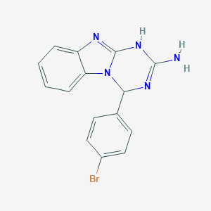 molecular formula C15H12BrN5 B227860 4-(4-Bromophenyl)-1,4-dihydro[1,3,5]triazino[1,2-a]benzimidazol-2-amine 