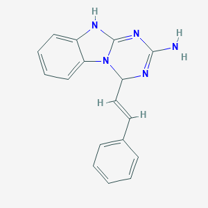 molecular formula C17H15N5 B227862 4-[(E)-2-phenylethenyl]-4,10-dihydro-[1,3,5]triazino[1,2-a]benzimidazol-2-amine 