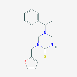 molecular formula C16H19N3OS B227898 1-(2-Furylmethyl)-5-(1-phenylethyl)-1,3,5-triazinane-2-thione 