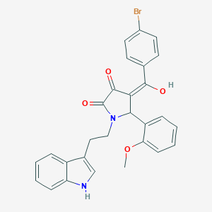 molecular formula C28H23BrN2O4 B227919 4-(4-bromobenzoyl)-3-hydroxy-1-[2-(1H-indol-3-yl)ethyl]-5-(2-methoxyphenyl)-1,5-dihydro-2H-pyrrol-2-one 