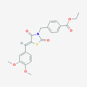 ethyl 4-{[(5Z)-5-(3,4-dimethoxybenzylidene)-2,4-dioxo-1,3-thiazolidin-3-yl]methyl}benzoate