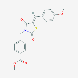 molecular formula C20H17NO5S B228084 methyl 4-{[(5Z)-5-(4-methoxybenzylidene)-2,4-dioxo-1,3-thiazolidin-3-yl]methyl}benzoate 
