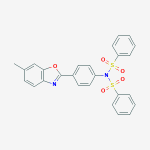 molecular formula C26H20N2O5S2 B228093 N-[4-(6-methyl-1,3-benzoxazol-2-yl)phenyl]-N-(phenylsulfonyl)benzenesulfonamide 