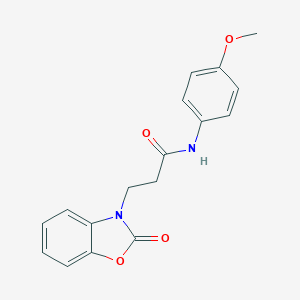 molecular formula C17H16N2O4 B228095 N-(4-methoxyphenyl)-3-(2-oxo-1,3-benzoxazol-3(2H)-yl)propanamide 