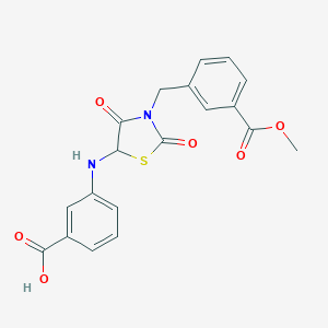molecular formula C19H16N2O6S B228129 3-({3-[3-(Methoxycarbonyl)benzyl]-2,4-dioxo-1,3-thiazolidin-5-yl}amino)benzoic acid 